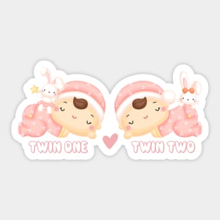 Twin baby girls Sticker